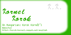 kornel korok business card